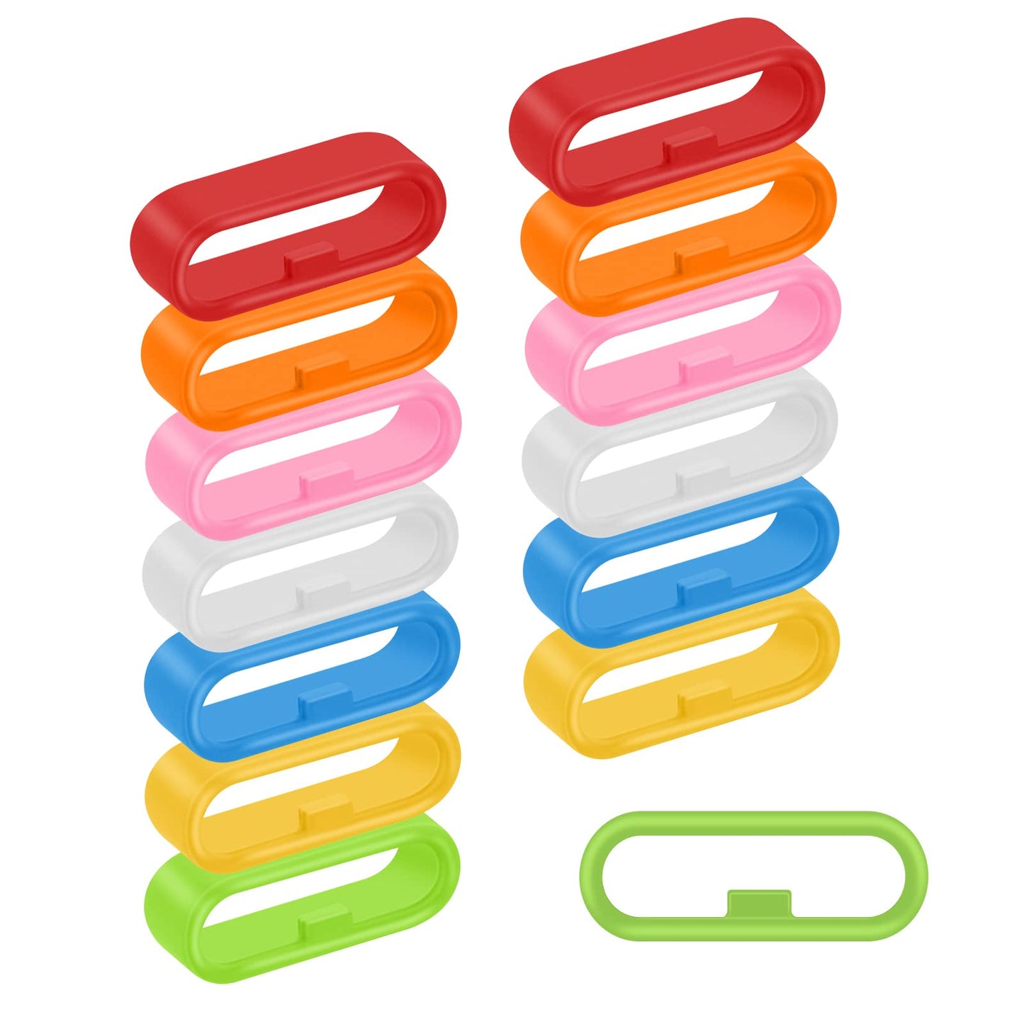 cobee Silicone Watch Strap Loops, 14 Pcs Watch Strap Fastener Rings Replacement Watch Strap Band Keeper Loop Security Holder Retainer Ring Universal Fit Watchband Loops(7 Colors, 20mm)
