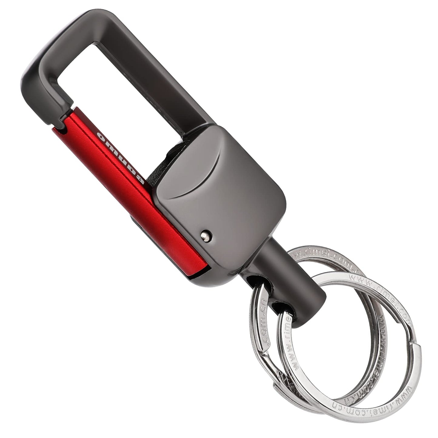 TIESOME Metal Car Keychain, Carabiner Clip Keyring Personalized Waistband Car Keychain Business Double Ring Car Key Chain for Unisex