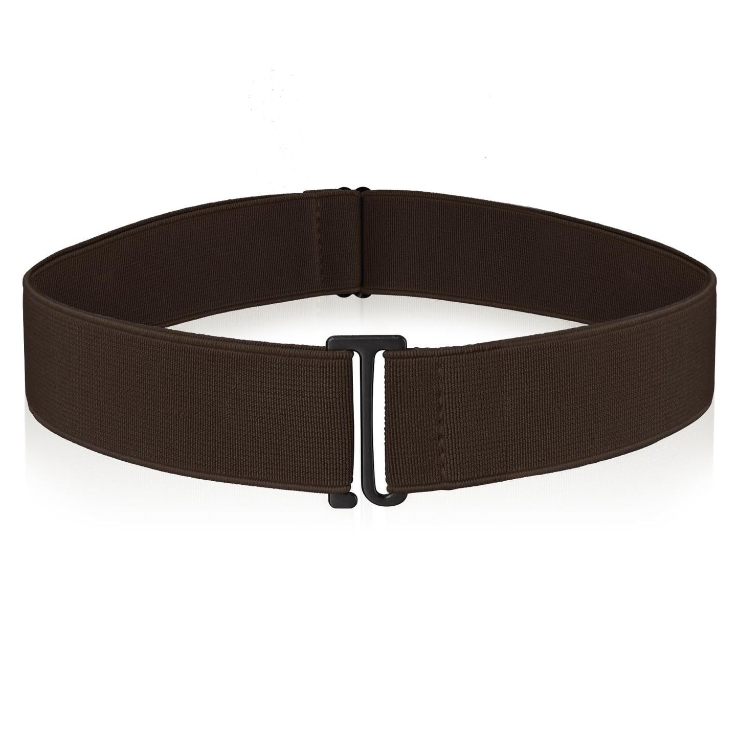 cobee Women Invisible Belts, Women Stretch Belt Adjustable Elastic Belt with Flat Buckle No Show Waist Belts for Jeans Pants Dresses (Coffee)