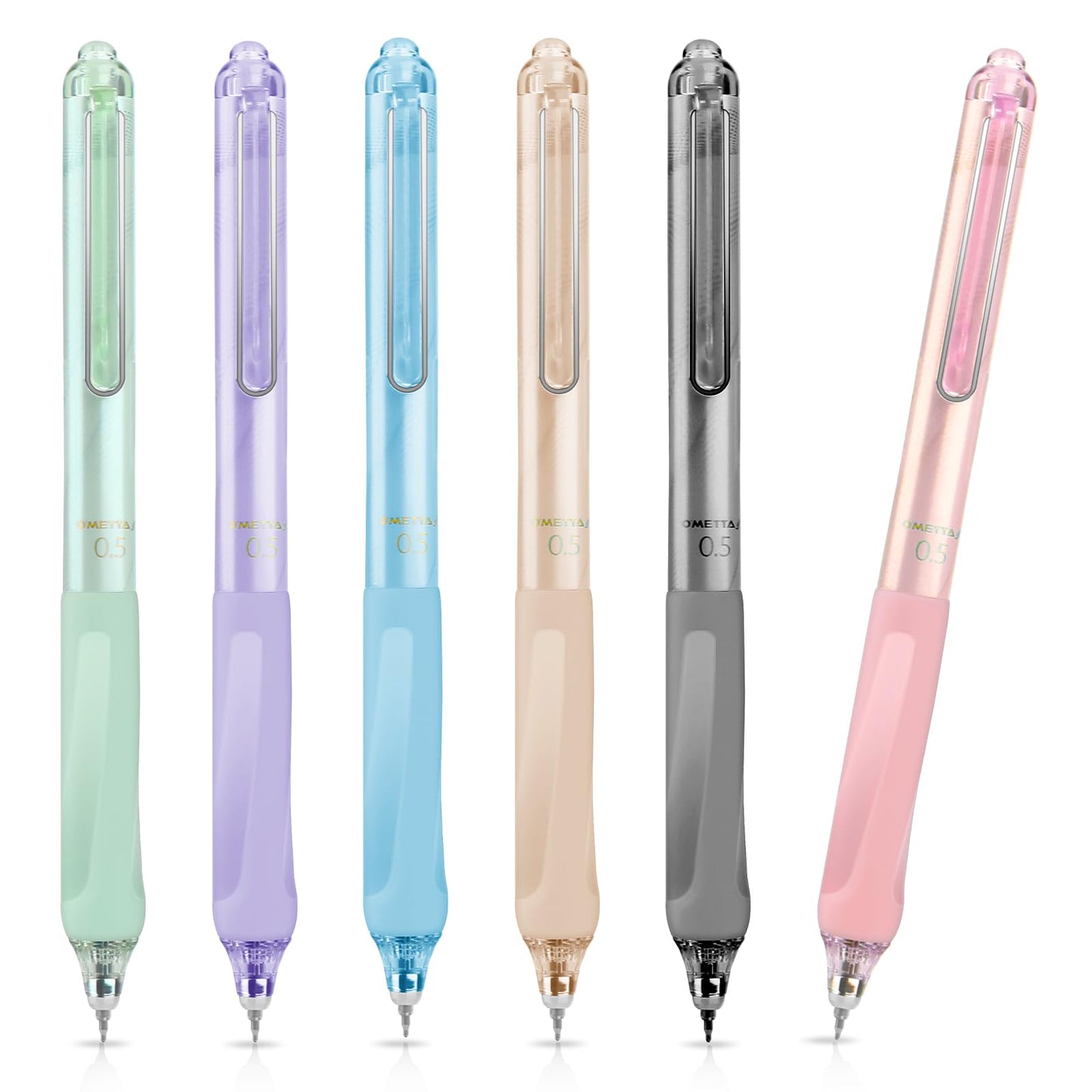 Amaxiu 6 Pack Gel Ink Pens, Retractable Black Ink Rollerball Writing Pens with Super Soft Grip Quick Drying Journal Ballpoint Pens 0.5mm Fine Point Writing Smooth for Students Taking Notes Drawing