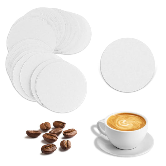 Jeffdad 400pcs Disposable Round Coffee Filter Paper, 2.5" Unbleached Natural Paper Coffee Filter, for Pour Over Coffee and Espresso-Style Coffee Maker(White)