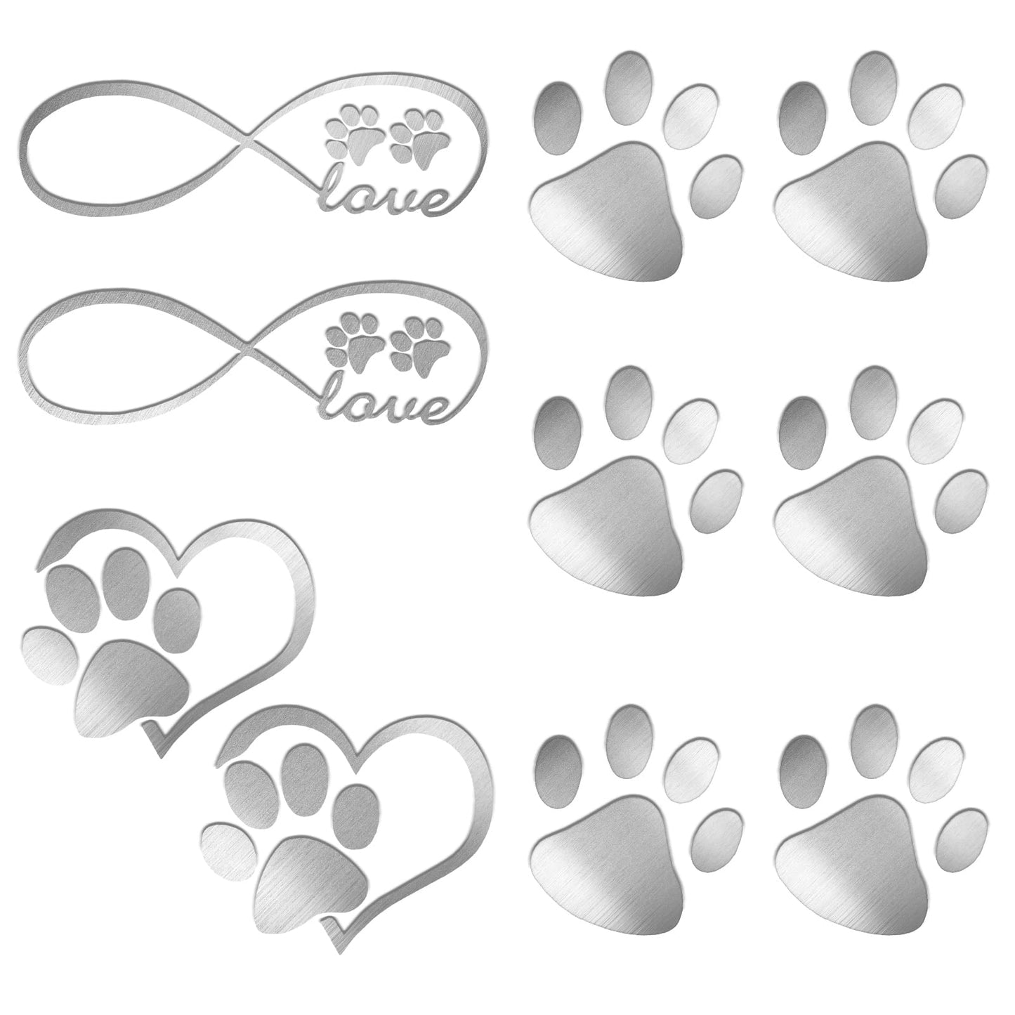cobee Cute Paw Car Stickers, 7PCS Waterproof Heart Paw Shape Car Decals Dog Footprint Sticker Self Adhesive Car Decoration Stickers Car Accessories Decor for Laptop Walls Bumper Window