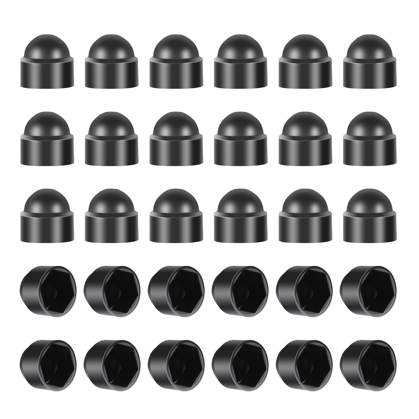 Molain 30Pcs Bolt Nut Protective Cap, Hexagonal Screw Cap Decorative Cover Black Dome Plastic Bolt Caps M6/M8 Fitting Caps for Protecting Hexagon Screws Bolts Hardware Accessories(M8x13mm)