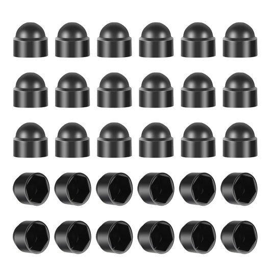 Molain 30Pcs Bolt Nut Protective Cap, Hexagonal Screw Cap Decorative Cover Black Dome Plastic Bolt Caps M6/M8 Fitting Caps for Protecting Hexagon Screws Bolts Hardware Accessories(M8x13mm)