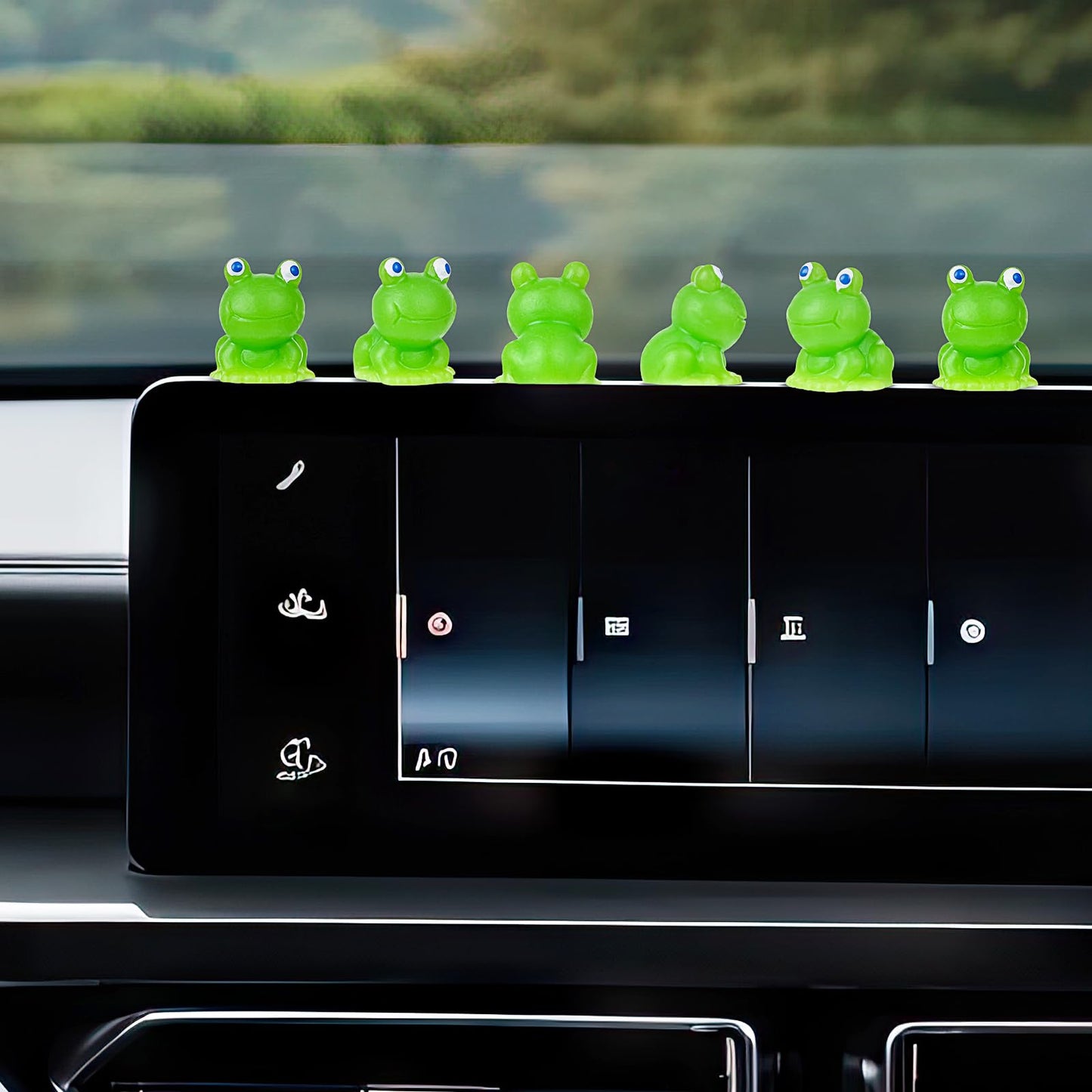 Amabro 20 PCS Mini Frog Decor, Green Resin Frogs Miniature Figurines Garden Car Interior Rear Mirror Cute Tiny Frogs Accessories for Terrarium DIY Landscape Craft, Garden, Home, Office Decoration