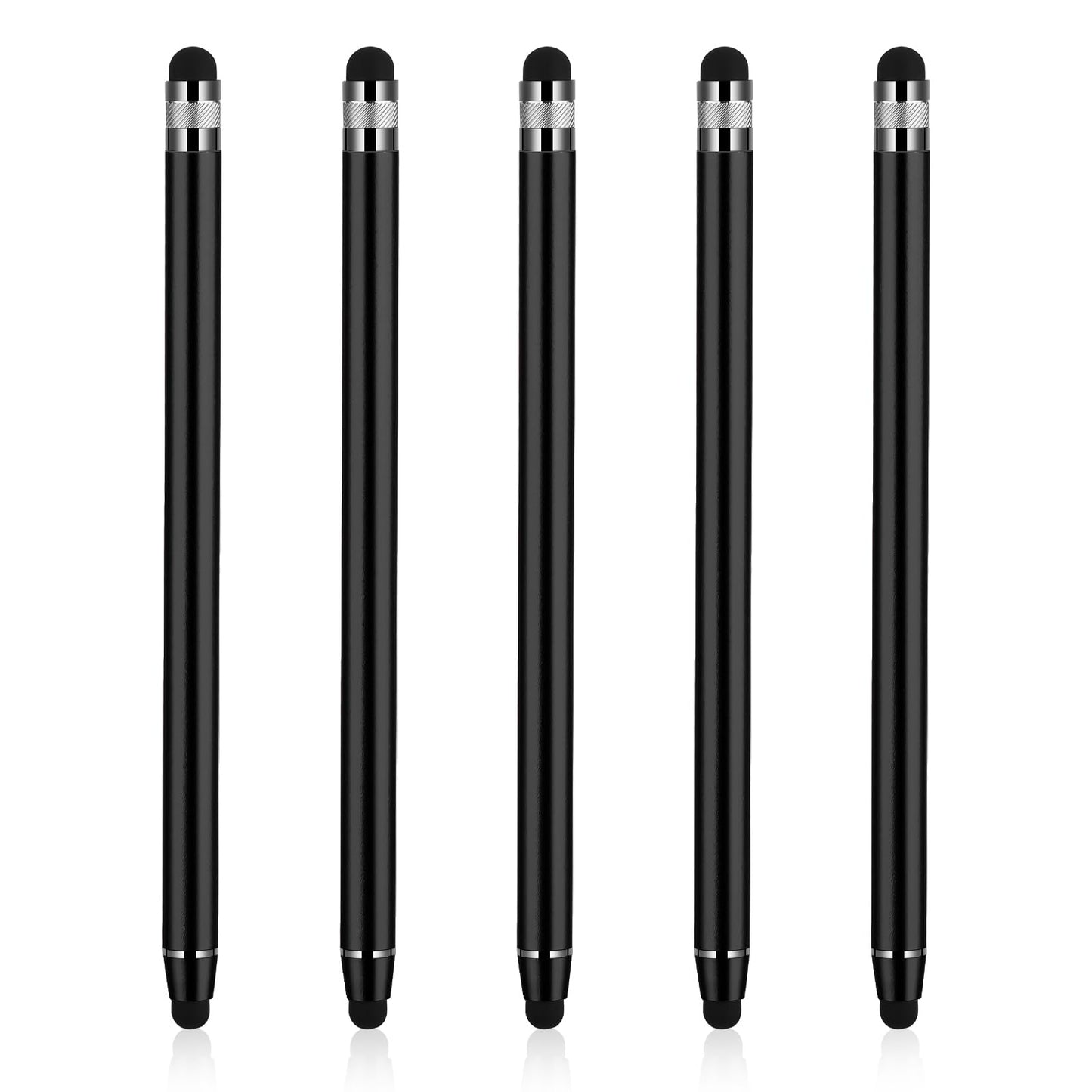 Andibro 5 Pack Dual-end Stylus Pens for Touch Screens, High Sensitivity Silicone Stylus Drawing Stylus Pens Compatible for Smartphones and Tablets All Universal Touchscreen Devices(black)
