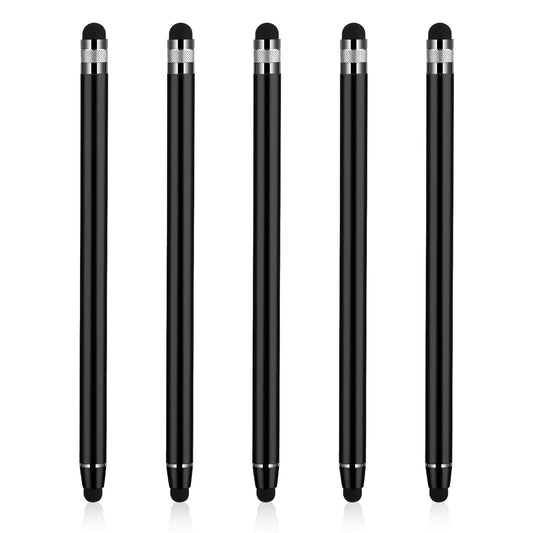 Andibro 5 Pack Dual-end Stylus Pens for Touch Screens, High Sensitivity Silicone Stylus Drawing Stylus Pens Compatible for Smartphones and Tablets All Universal Touchscreen Devices(black)