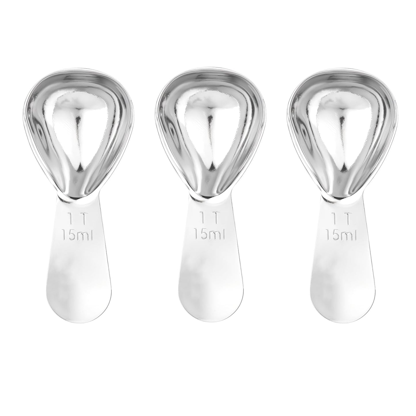 Yuanchu 3 Pcs Coffee Scoop Set, Tablespoon Scoop (1 Tablespoon,15 ml) Stainless Steel Tablespoon Measuring Spoon Measure Spoons for Ground Coffee Milk Powder Brewing Tea Sugar Flour(15ml,3pcs)