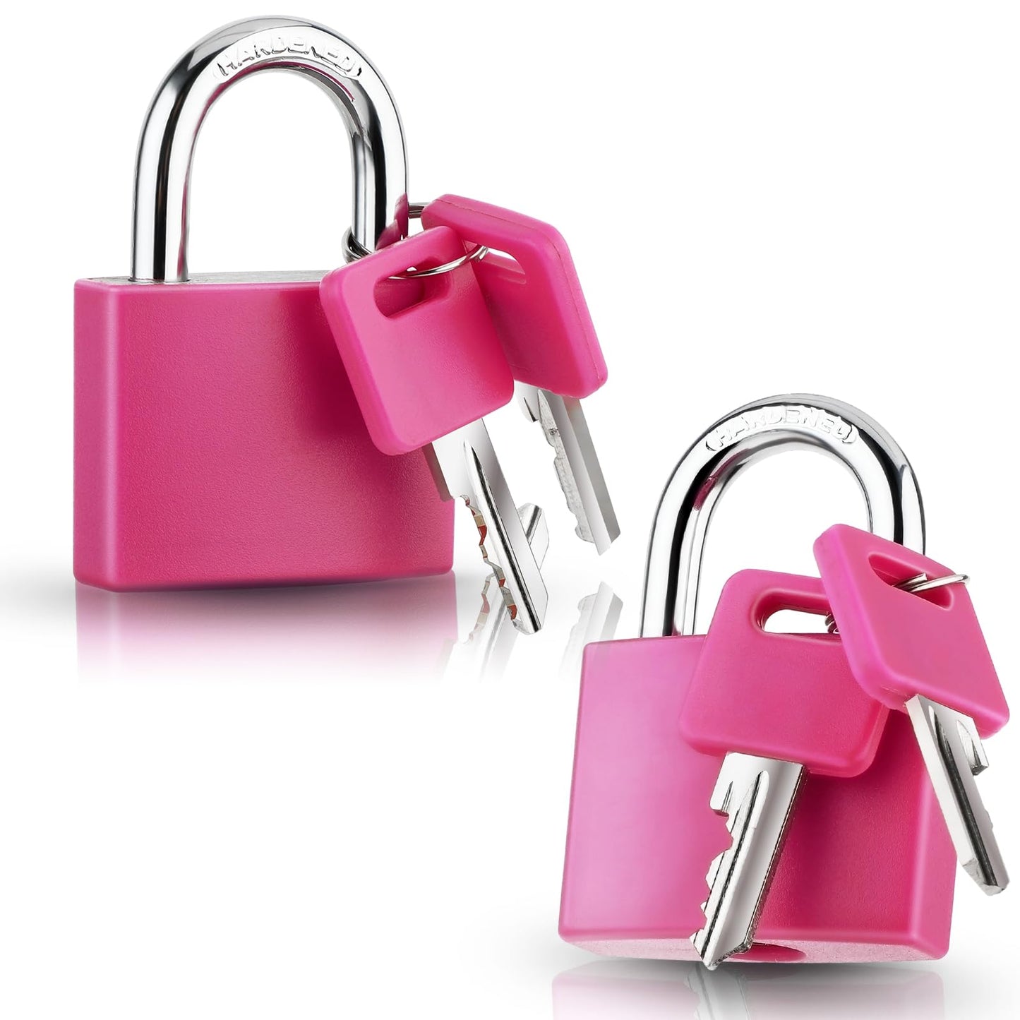 Yuanchu 2 Pcs Aluminum Padlocks with Keys, Anti-Rust Weatherproof Lock Heavy Duty Solid Keyed Locks Locker Padlocks Small Outdoor Padlocks for Fence Gate Garage Shed School Gym Locker(Pink)