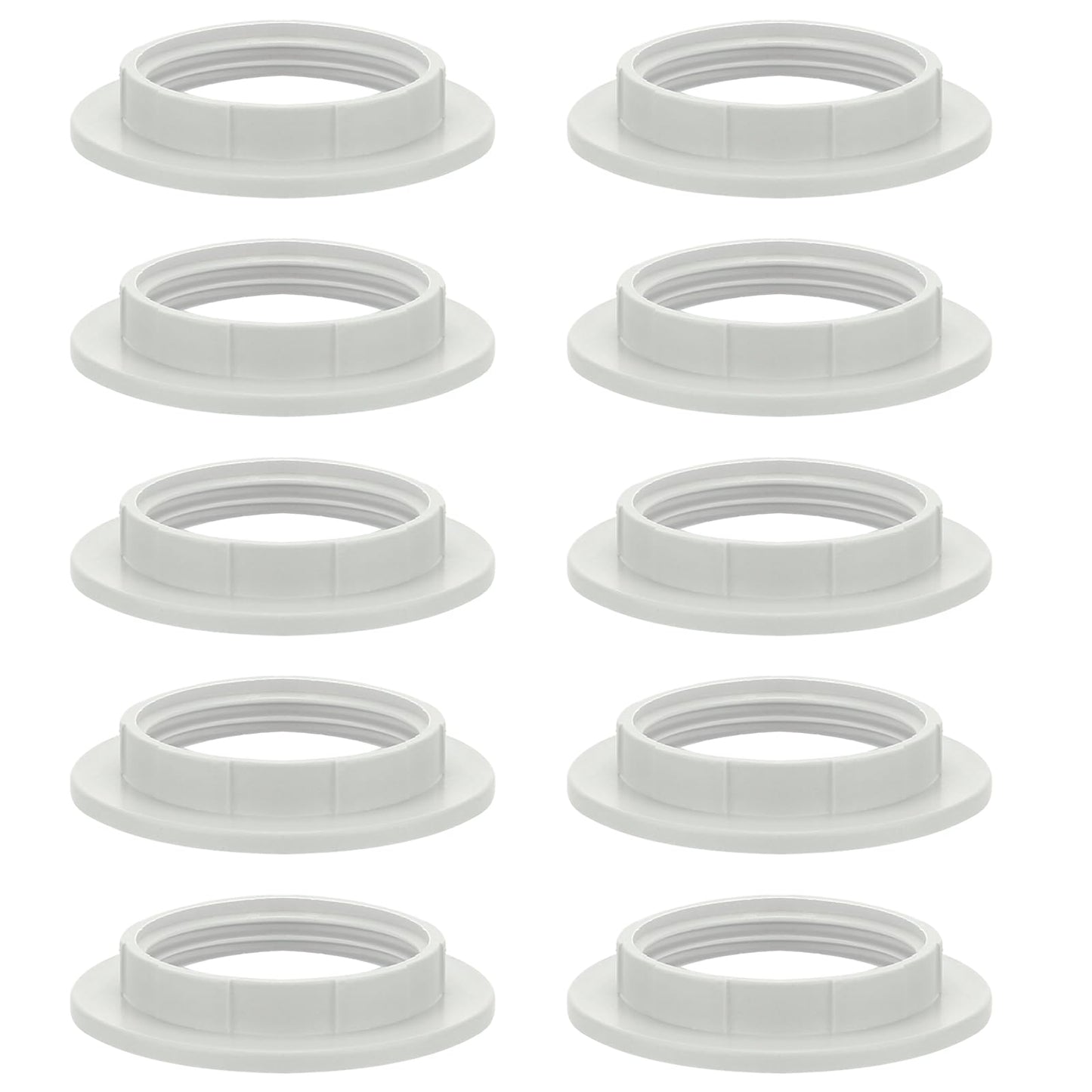 simarro 10Pcs E27 Lampshade Reducer Ring, 40mm White Plastic Lampshade Accessories Ring Adapter Converter Plate E27 light bulb outer ring for Desk Lamp Ceiling Lights