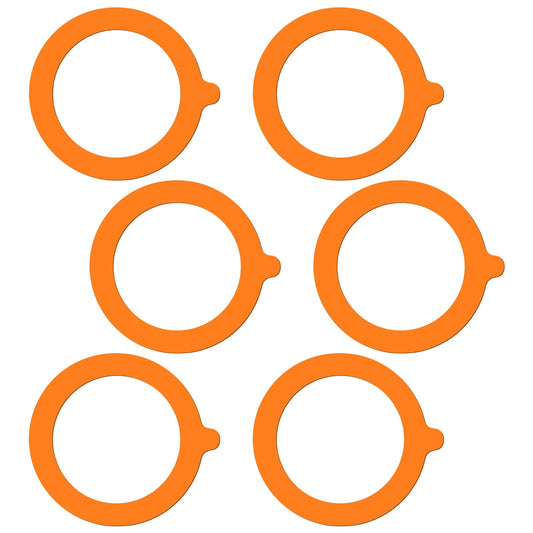 Molain 6Pcs Rubber Seals Rings for Glass Jars, Airtight Silicone Replacement Gasket for Jars Leak-proof Airtight Rubber Seal -3.7 Inches (Orange)