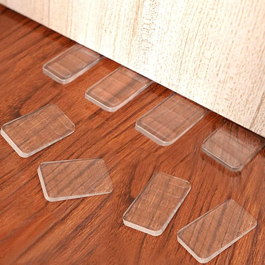 JIYIN 8 Pcs Plastic Clear Table Shims, Toilet Shims for Leveling Flexible Furniture Leveling Shims Levelers for Fixing Uneven Floor Level Wedges for Desks Doors Cabinets Windows Fix Highest Side 5mm