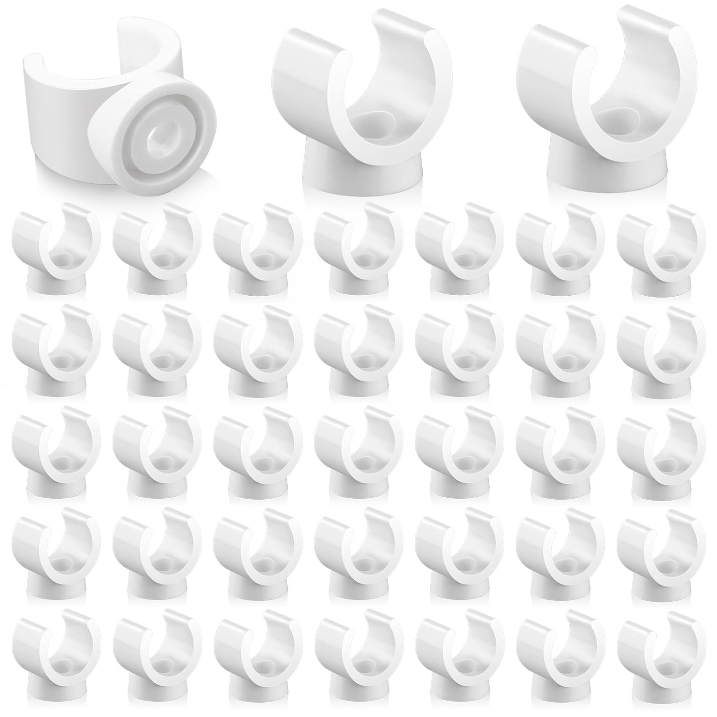 Giantree 1/2 Inch PEX Pipes Clips, 20/50 Pack 16 mm PEX Clips Pipe Hanger Clamps Pipe Support Holder U-Hook Hanger Clips, Clamps Suitable for Water Pipe Bracket Socket Plastic Pipe (50)