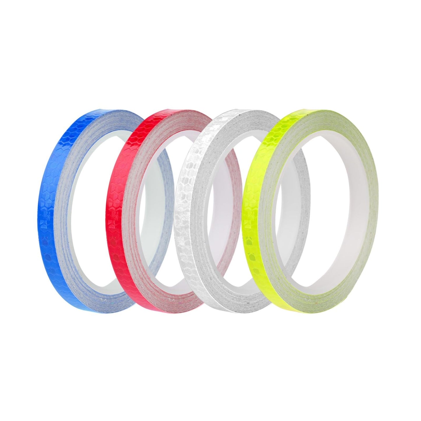 simarro 4 Rolls of Reflective Tape, Self-adhesive Bicycle Reflective Tape 8m x 10mm Waterproof Warning Tape Sticker Safety Tape Conspicuous Tape for Bicycle, Cars, Motorcycle, Helmets, Vehicle