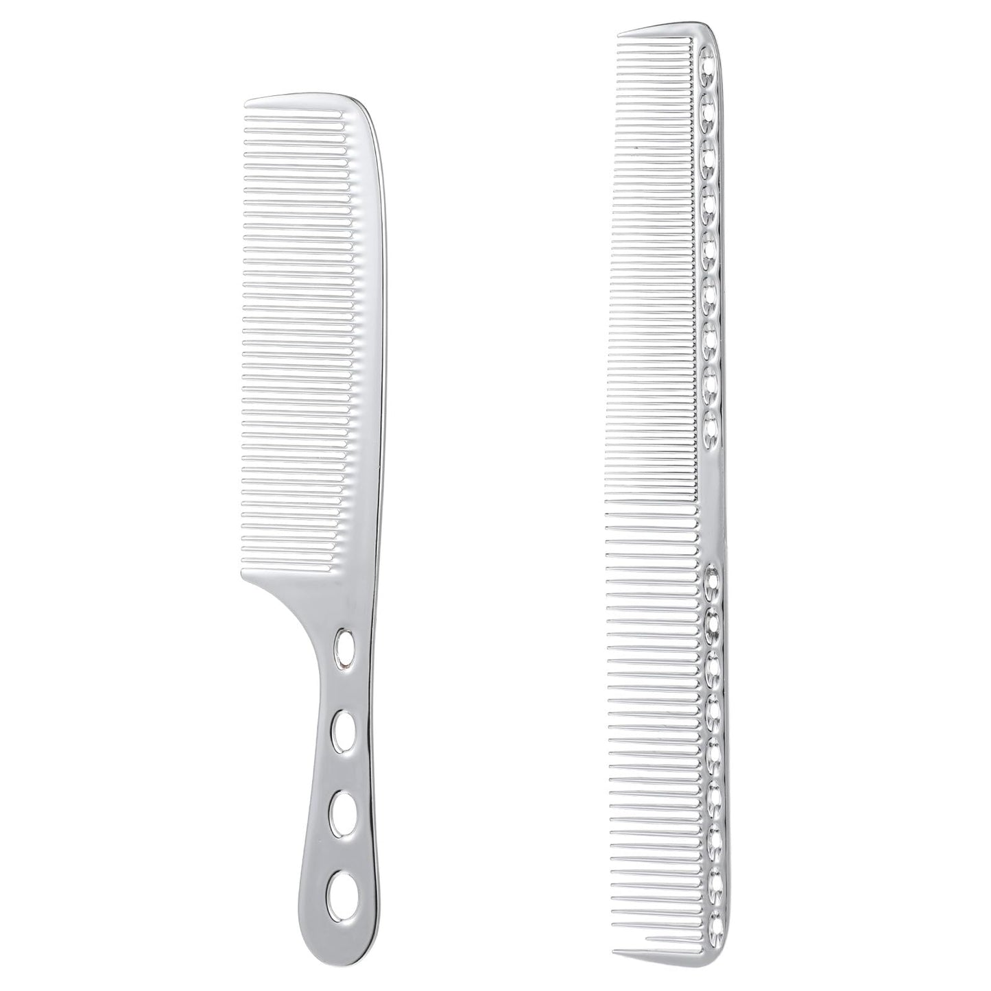 WJIAAA Set of 2 Antistatic Metal Comb Set, Aluminium Beard Comb with Fine and Coarse Teeth for Men and Women
