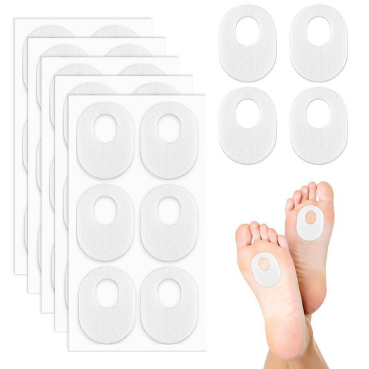 Giantree Corn Pads for Feet, 30 Count Soft Felt Oval Shape Callus Cushion Self-Adhesive Foot Callus Pads Callus Corn Pad to Relieve Pain from Calluses, Corns, Blisters for Women and Men