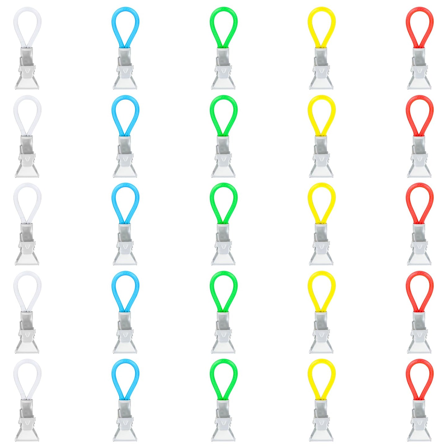 Yuanchu Hanging Metal Towel Clips, 20Pcs TeaTowel Clips Kitchen Towels Clips with Hanging Loop Cloth Hook Clip Hangers Colourful for Home Kitchen Bathroom Cupboards Hanging Towels