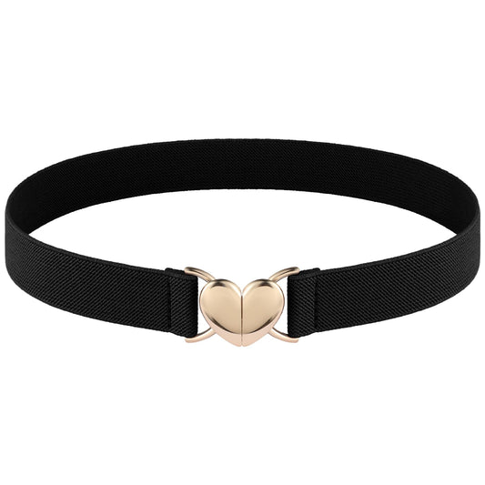 Amaxiu Women Elastic Belt, Stretch Invisible Belts Ladies Skinny Waist Belt Stretchy Thin Waistband for Dresses Jeans(Black)