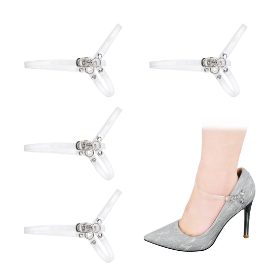 simarro 2 Pairs Detachable Shoe Strap Belt Band for Holding Loose High Heels Pumps Reusable Shoelaces for High Heels Shoes Shoes Band Fixed Tie Belt (Transparent)
