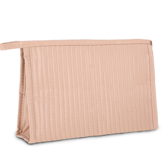 Giantree Large Capacity Cosmetic Bag Soft Leather Makeup Bag Waterproof Fashion Portable Cosmetic Bag for Travel Toiletry Bag Zipper Pouch Cosmetic Organizer Make Up Bag for Women Girls(Pink)