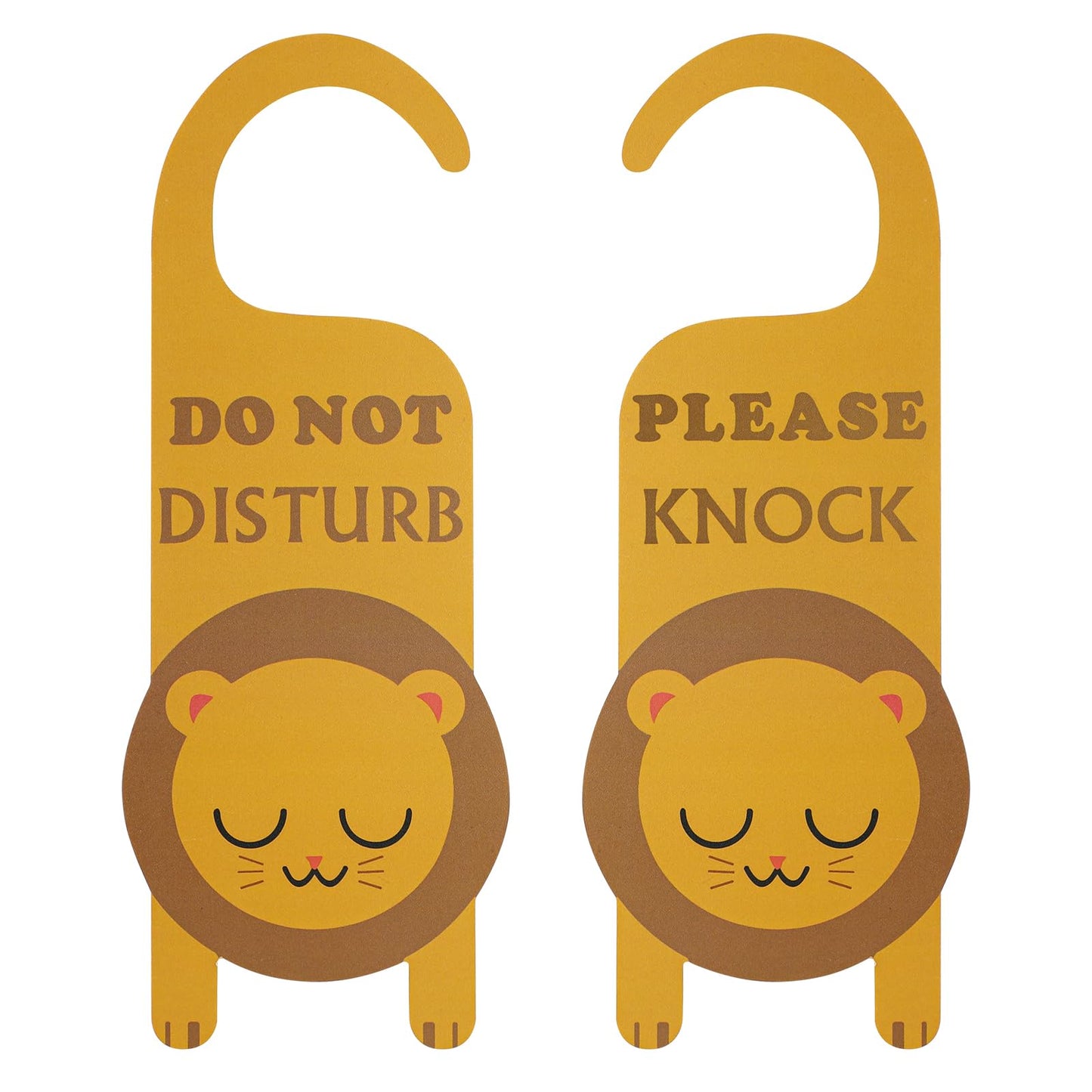 Giantree 2 Pcs Do Not Disturb Door Hanger Sign, Double-sided PVC Hanging Sign Universal Fit 9.44" x 3.5" Do Not Disturb Door Sign for Office Meeting Home Hotel Clinic Therapists Health Care(Cute Lion)