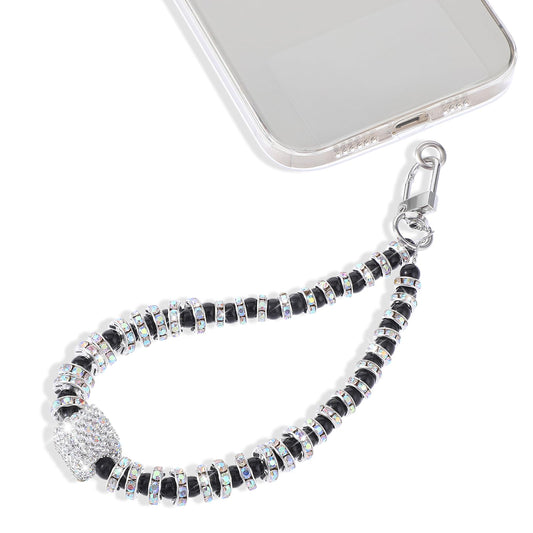 Andibro Shiny Phone Charm, Detachable Cell Phone Lanyard Beaded Phone Wrist Strap Lanyard Phone Chain Wrist Strap String Bracelet Keychain for Girls Women Cell Phone Accessories(A)