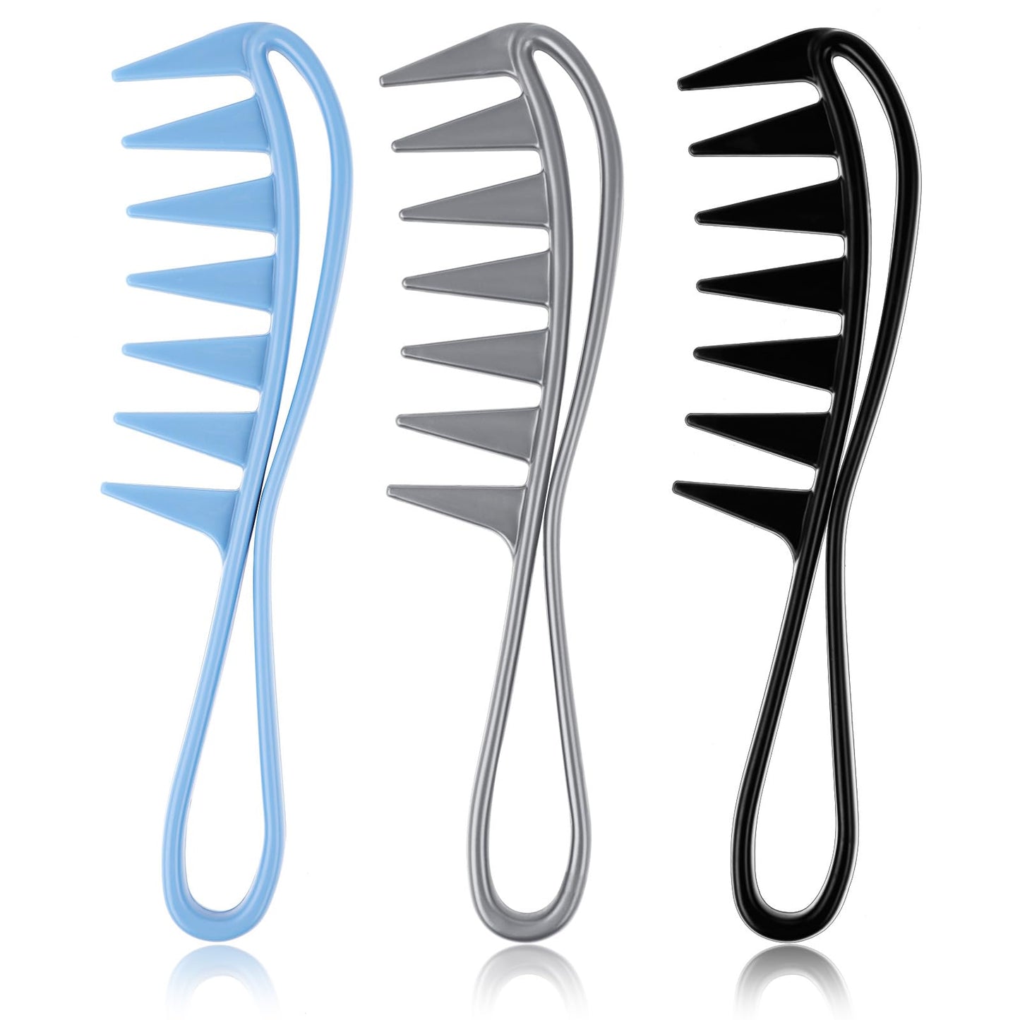 Cobee Wide Tooth Comb for Curly Hair, 3 Pieces Large Hair Comb Wet Wavy Thick Hair Combs Detangling Hair Comb Shower Comb Hairstyle Tool for Barber Salon Women Men
