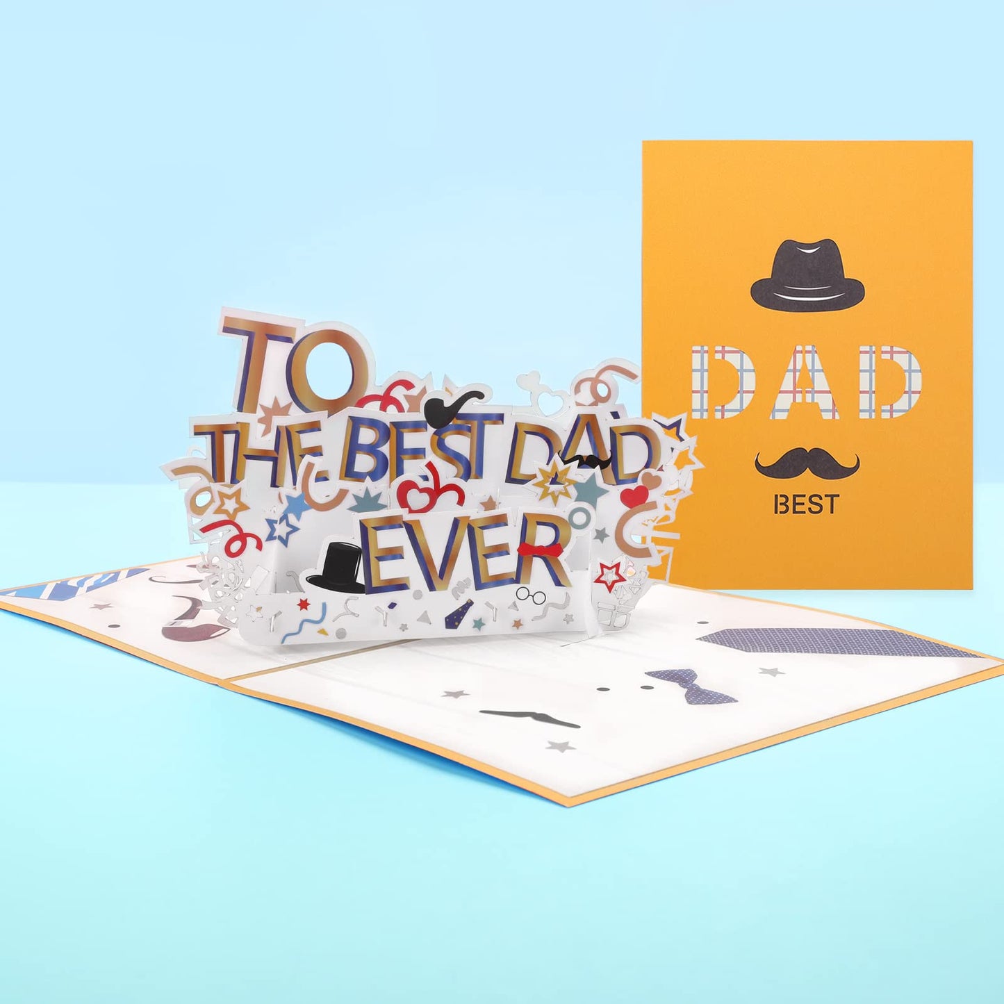 cobee Happy Fathers Day Pop Up Card, Father's Day 3D Greeting Cards with Envelopes Birthday Popup Card for Father Dad Father Day Gift from Daughter Wife