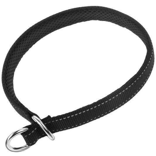 Cobee Adjustable Nylon Dog Collar, Reflective Dog Collar with Safety Locking Buckle, No Pull Training Collar for Small Medium Dogs, Breathable Soft Nylon Training Collar for Puppies, 23" x 1", Black