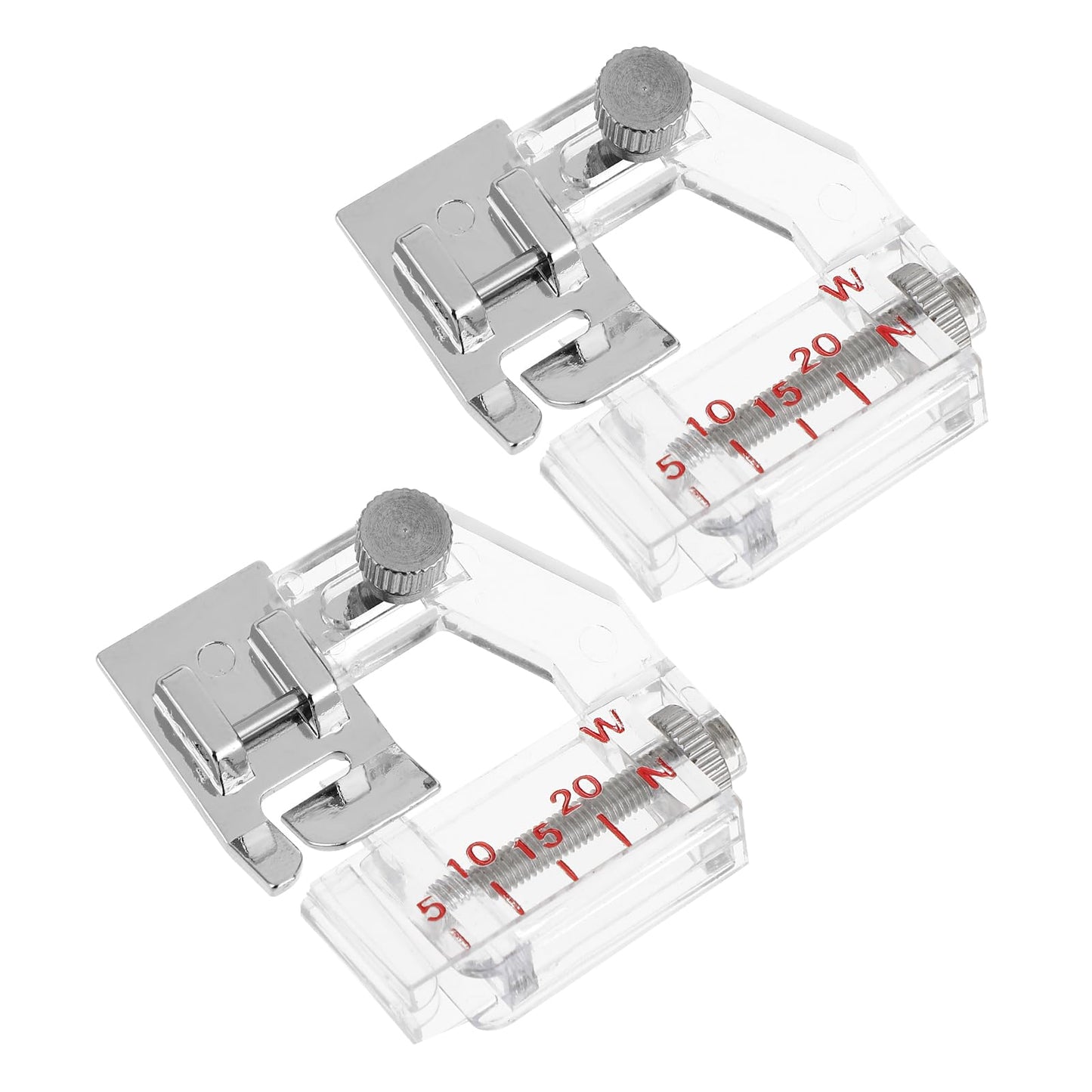 Amaxiu 2PCS Adjustable Bias Tape Binding Foot, Sewing Machines Presser Foot Bias Tape Presser Foot for All Low Shank Snap-On Sewing Machine Industrial and Household