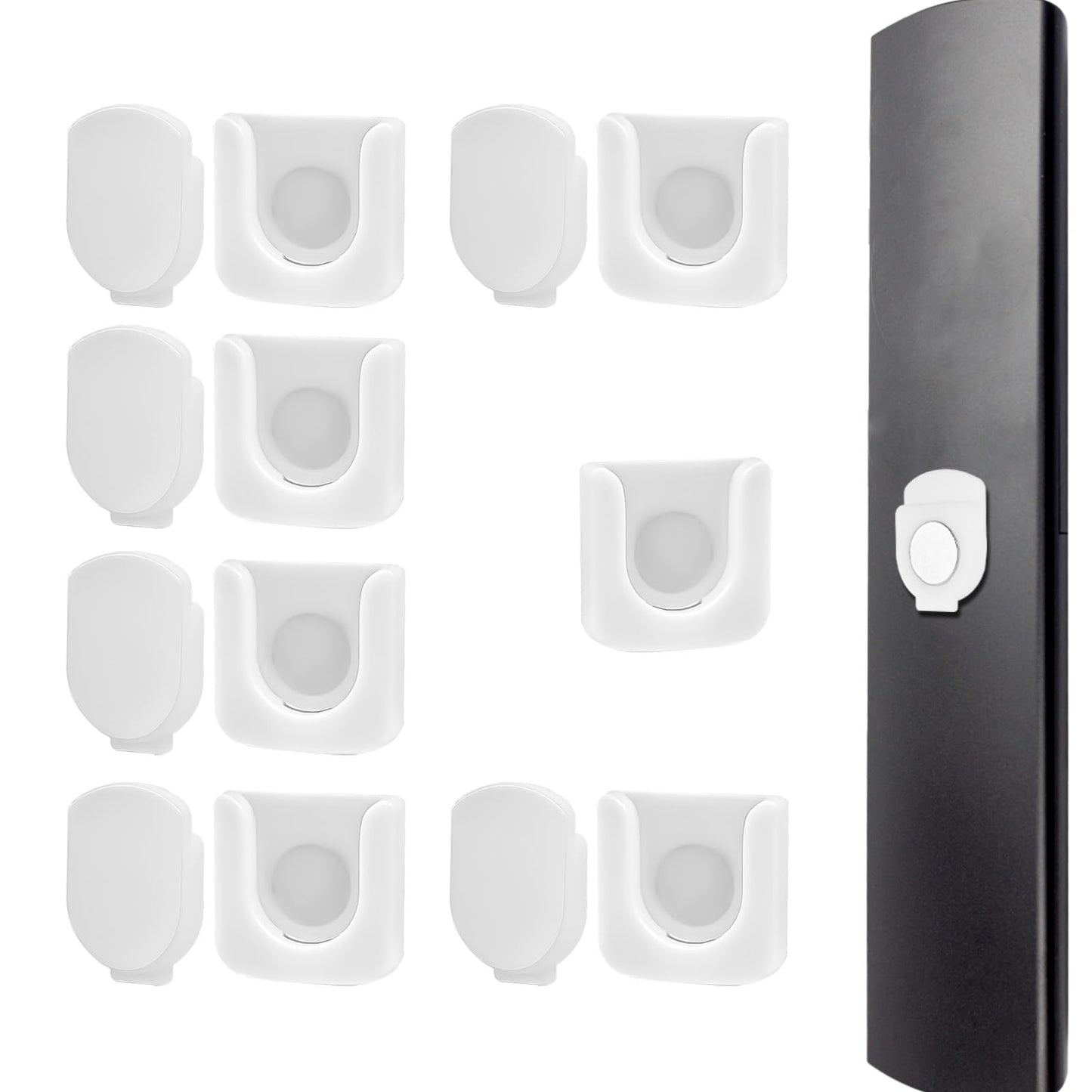 TIESOME 6PCS Self-Adhesive Magnetic Remote Control Holder Wall Mount, Hole-Free Remote Control Organizers Storage TV Fan Air Conditioner Remote Control Caddy For Home Office School Supply Storage
