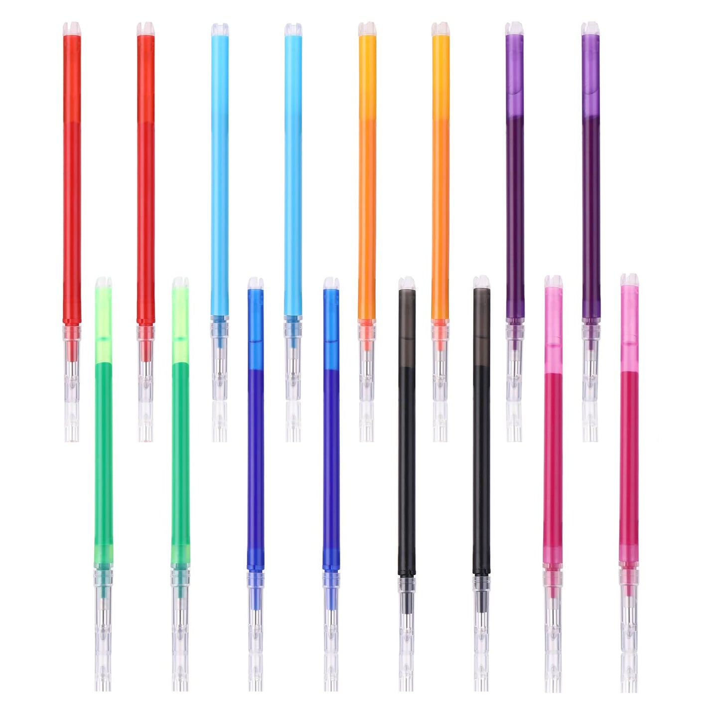 Cobee 16 PCS Erasable Pen Refills, 0.7 mm Medium Point Gel Ink Pen Refills 8 Colors Erasable Pens Refill Compatible with Retractable Rollerball Pens for School Office Home(Multicolor)