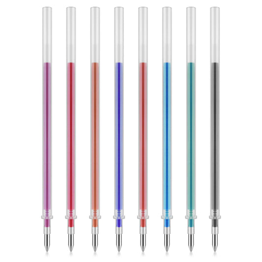 Giantree Erasable Gel Pen Refill, Universal 8 Assorted Colors Ballpoint Pen Refills Smooth Writing Erasable Pens for Writing Planner School and Office Supplies (8)