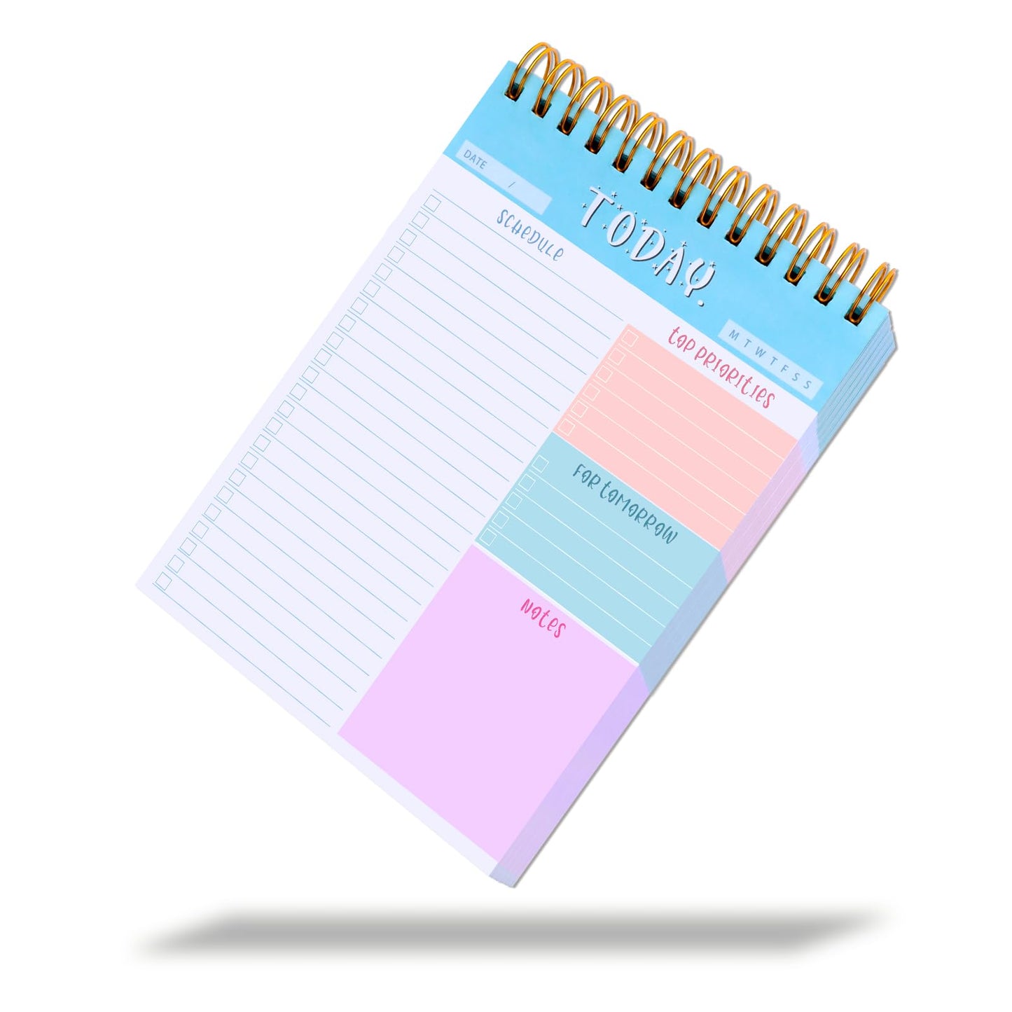 TIESOME 200gsm To Do List Notepads, 50 Sheets Undated Daily to Do Planner Thick to Do Checklist Notebook Task Organizer Schedules School Office Supplies