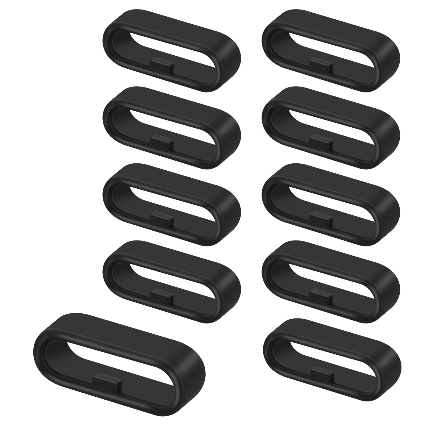 Amabro Watch Band Holder, Silicone Replacement Watch Band Loop Watch Strap Keeper Watch Band Retainer Loop Fastener Rings for Smart Sport Watch(Black,10pcs 22mm)