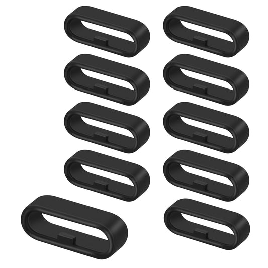 Amabro Watch Band Holder, Silicone Replacement Watch Band Loop Watch Strap Keeper Watch Band Retainer Loop Fastener Rings for Smart Sport Watch(Black,10pcs 22mm)