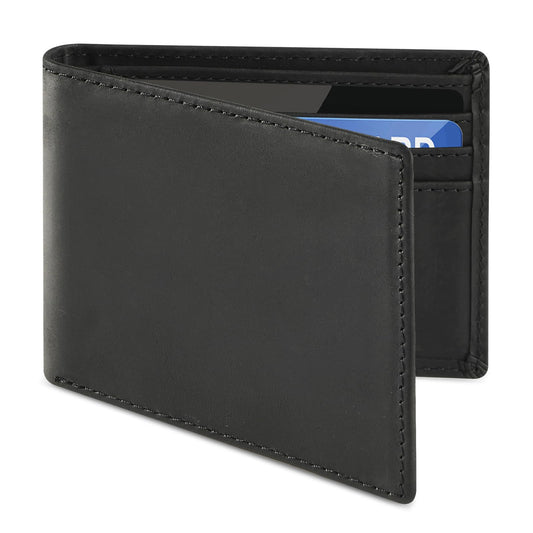 Amaxiu Genuine Leather Wallet for Men, Real Leather Wallet with ID Window RFID Blocking 5 Card Slots Pocket Bifold Wallets Bifold Wallets Extra Capacity Bifold Wallet (Black)
