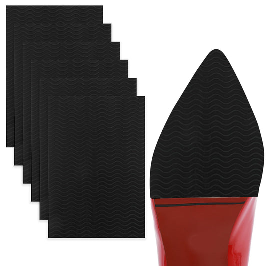 Giantree 6 Pcs Shoe Sole Protector, Self Adhesive Shoe Grips on Bottom of Shoes Non-Slip Shoe Pads Shoe Sole Guard Shoes Cushion for High-Heels Leather Shoes Anti-Slip Shoe Grips Pads for Women(Black)
