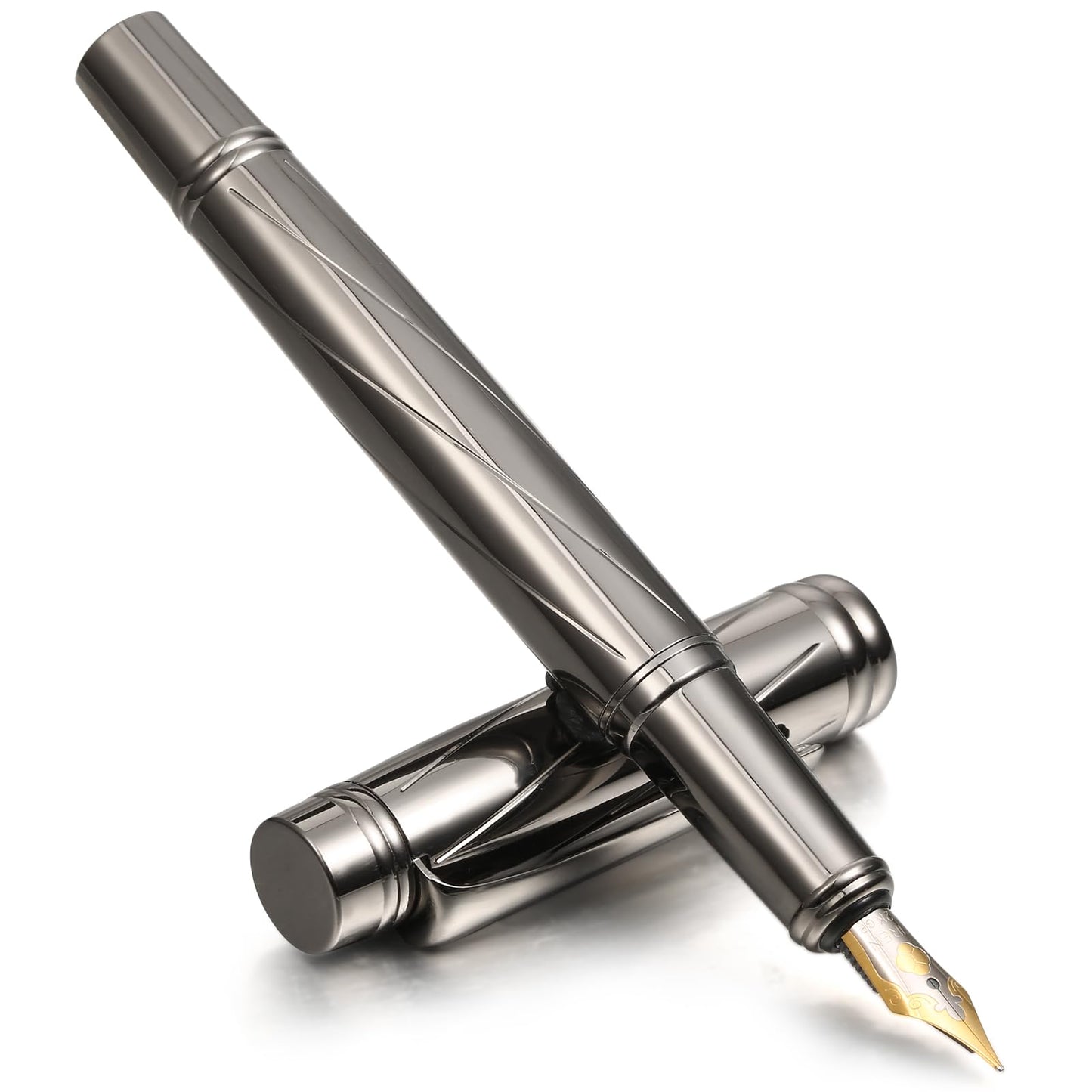 cobee Luxury Fountain Pen Fine Nib Pen, Heavy Duty Fountain Pens Compatible with 3.4mm Ink Cartridges Professional Executive Office Calligraphy Pen for Men Women School Office Writing
