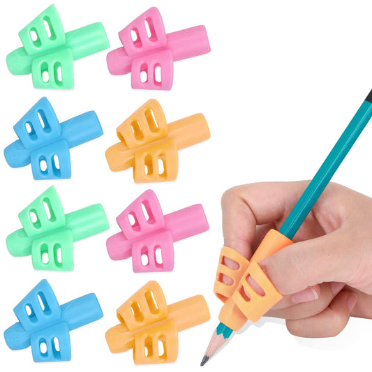 Molain Pencil Grips for Kids Handwriting, 8 Pieces Handwriting Posture Correction Training, Children's Pencil Holder, Handwriting Grip, School Supplies, Children's Pencil Grip, Pen Clip