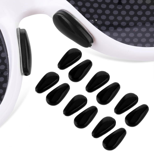 Bewudy 20 Pairs Eyeglass Nose Pads for Glasses, 3mm Adhesive Eyeglasses Nose Grips with Airbag, Soft Silicone Nosepads for Plastic Frames Sunglasses Reading Glasses(Black)
