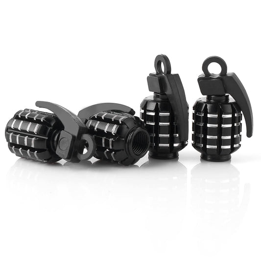 cobee 4pcs Universal Aluminum Tire Air Valve Cover, Heavy-Duty Wheel Tyre Valve Caps, Dust Proof Car Tire Caps, Leak-Proof Air Protection Tire Valve Stem Caps for Cars, Trucks, SUVs, Bikes