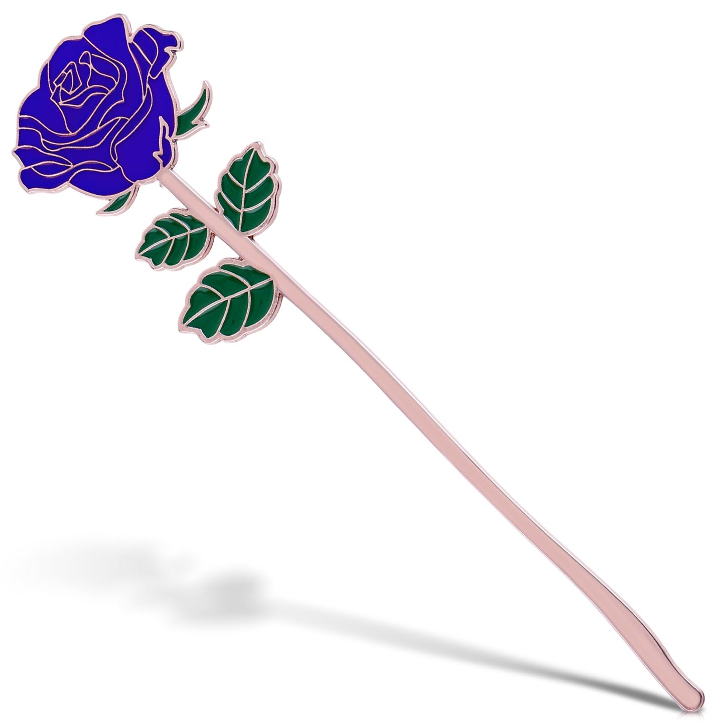 simarro Metal Blue Rose Bookmark, Flower Book Page Holder for Reading Lovers, Cute Bookmarks Gift for Teacher Appreciation Gifts Valentine Mother's Day Thanksgiving Gift for Women Girls(Blue)