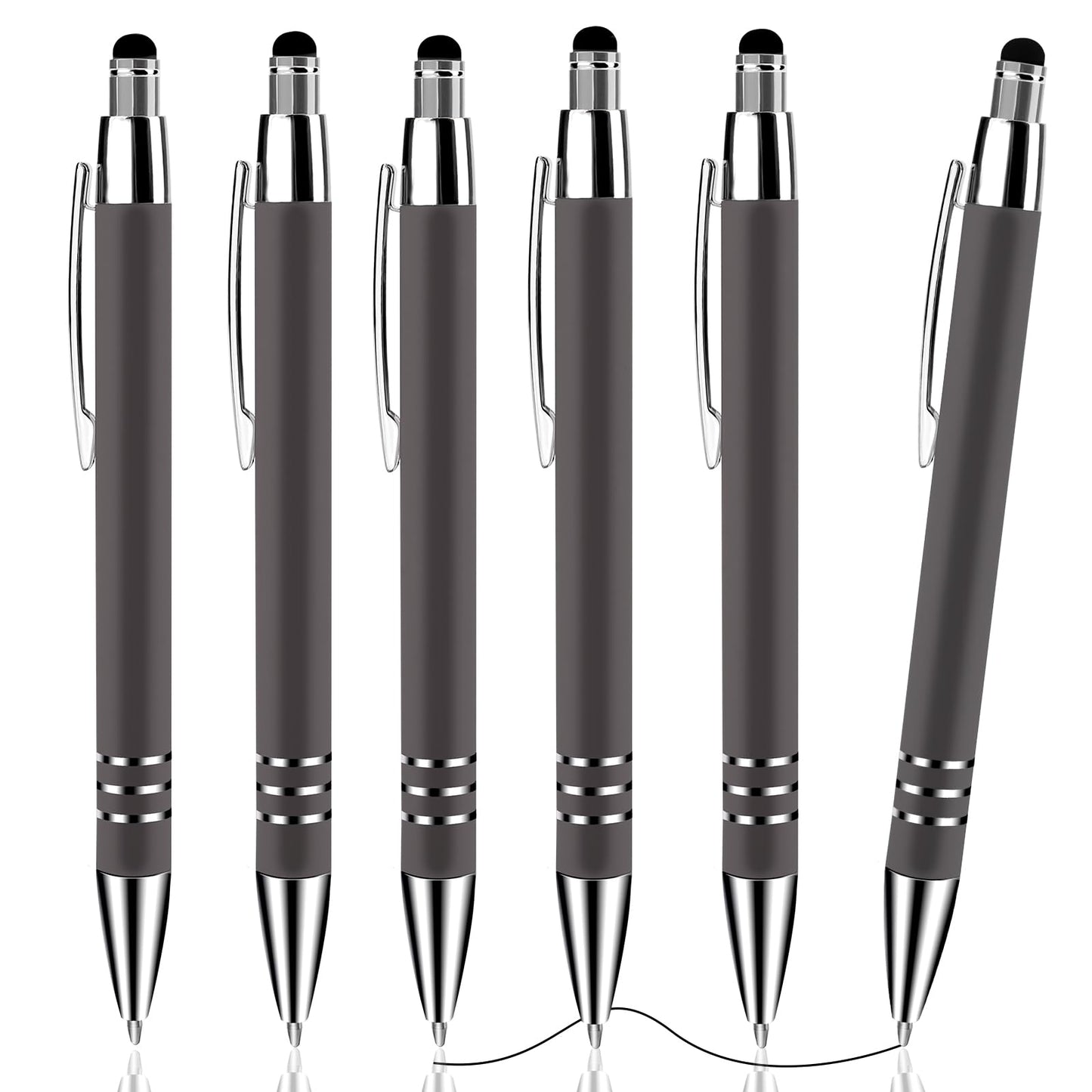 Andibro 1.0mm Retractable Ball Point Pen 2 in 1 Design(Grey)