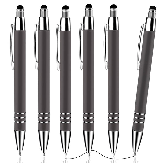 Andibro 1.0mm Retractable Ball Point Pen 2 in 1 Design(Grey)