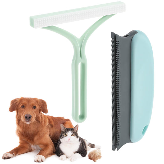 Amaxiu 2PCS Pet Hair Remover Brush, Dog Cat Hair Remover Comb Lint Remover for Carpet Cat Hair Remover Tool Fast Lint Remover Tool for Couch Clothes Car (Light Blue)