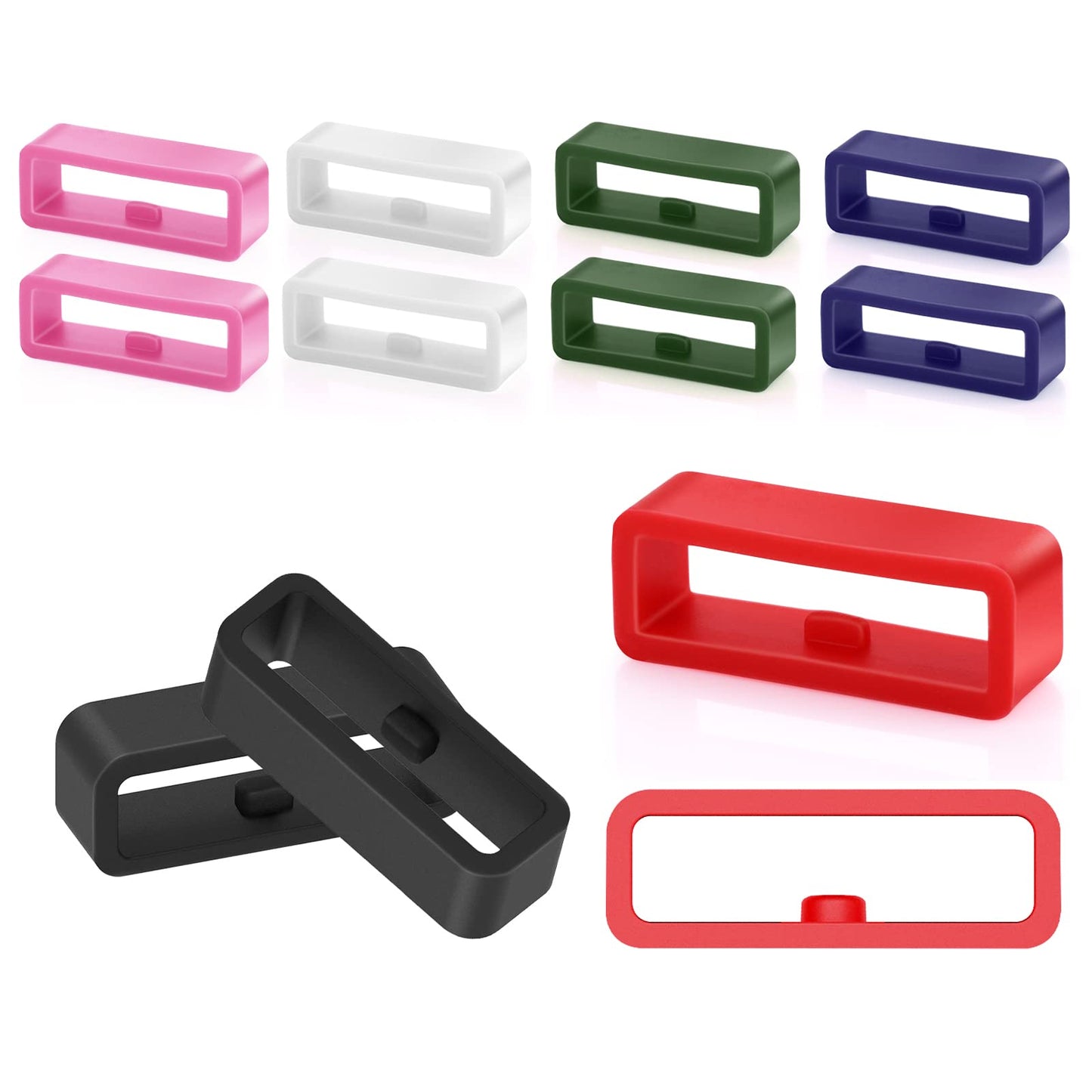 cobee Watch Strap Loops, Watch Strap Keeper, Watch Band Retaining Hoop Loop Ring Retainer Holder, Silicone Replacement Watch Band Loop for Smart Sport Watches(4x18mm + 4x20mm + 4x22mm, 6 Colors)