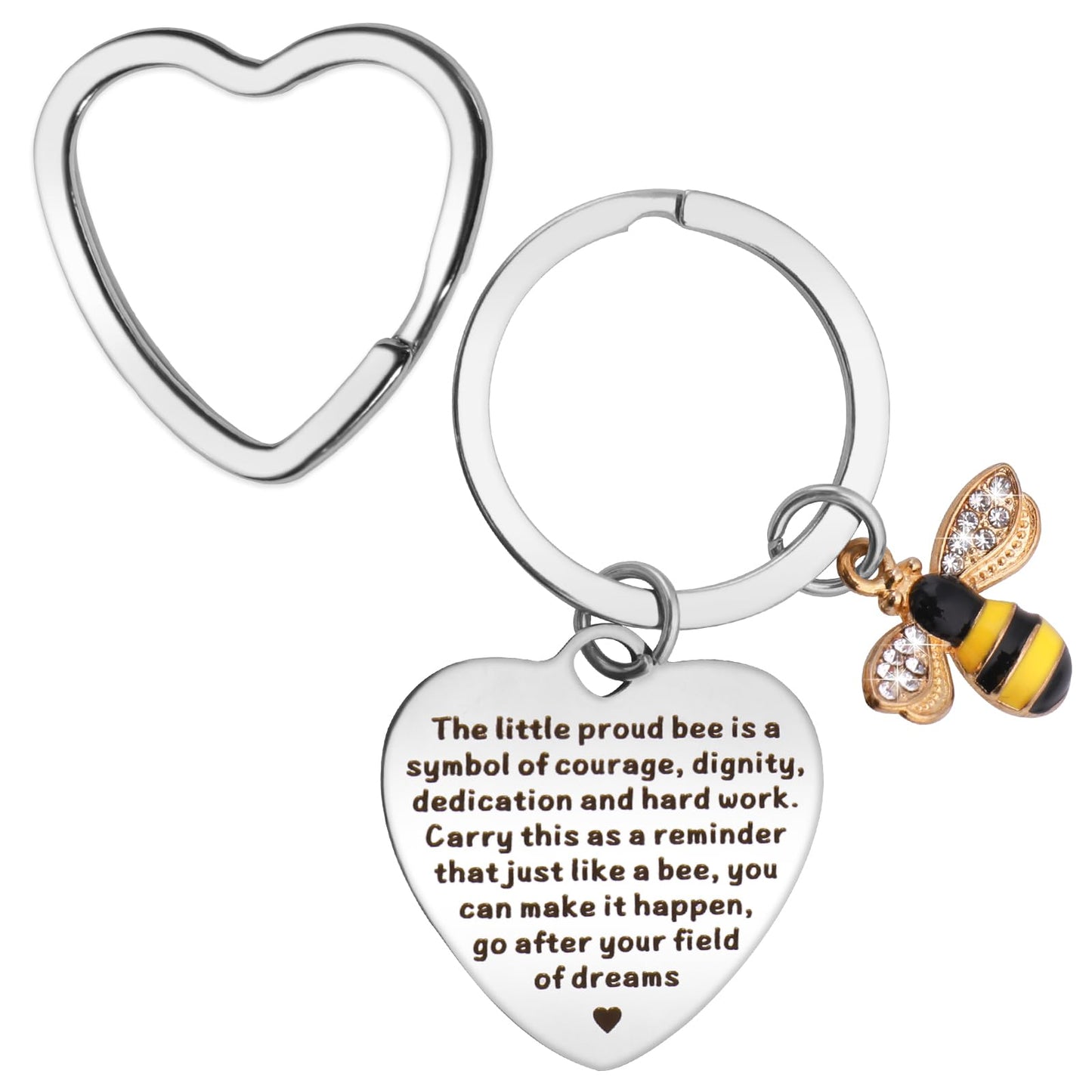 Amabro Bee Keychains, Inspirational Bee Keyrings for Men Women Colleagues Leaving Keyrings Thank You Appreciation Keyrings Graduation Goodbye Farewell Keyring Birthday Graduation Gifts