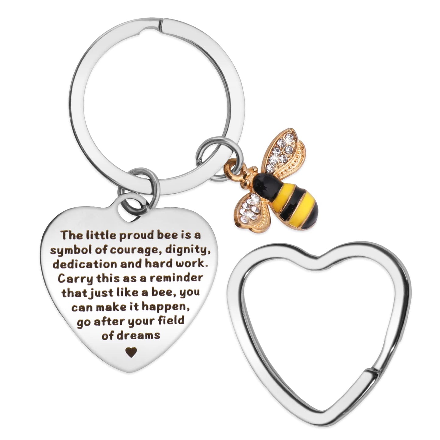 cobee Bee Keyrings, Bee Inspirational Keyring Gifts for Women Men Daughter Son Bee Keychain for Teacher Graduation Farewell, Colleagues Leaving, Birthday, Lovers, Friends Inspirational Gifts