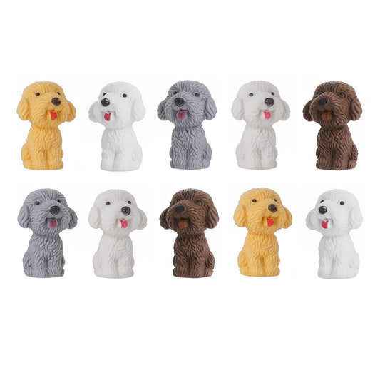 Molain Cute Animal Eraser, Dog Pencil Erasers Mini Pencil Erasers Novelty Erasers for Party Favors, Homework Rewards, Gift 10 Pieces